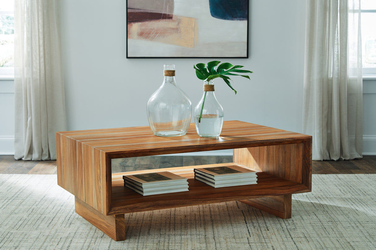 Furniture City Biloxi - Ashley Furniture - Dressonni Coffee Table - Rectangular Cocktail Table / Brown - T690-1