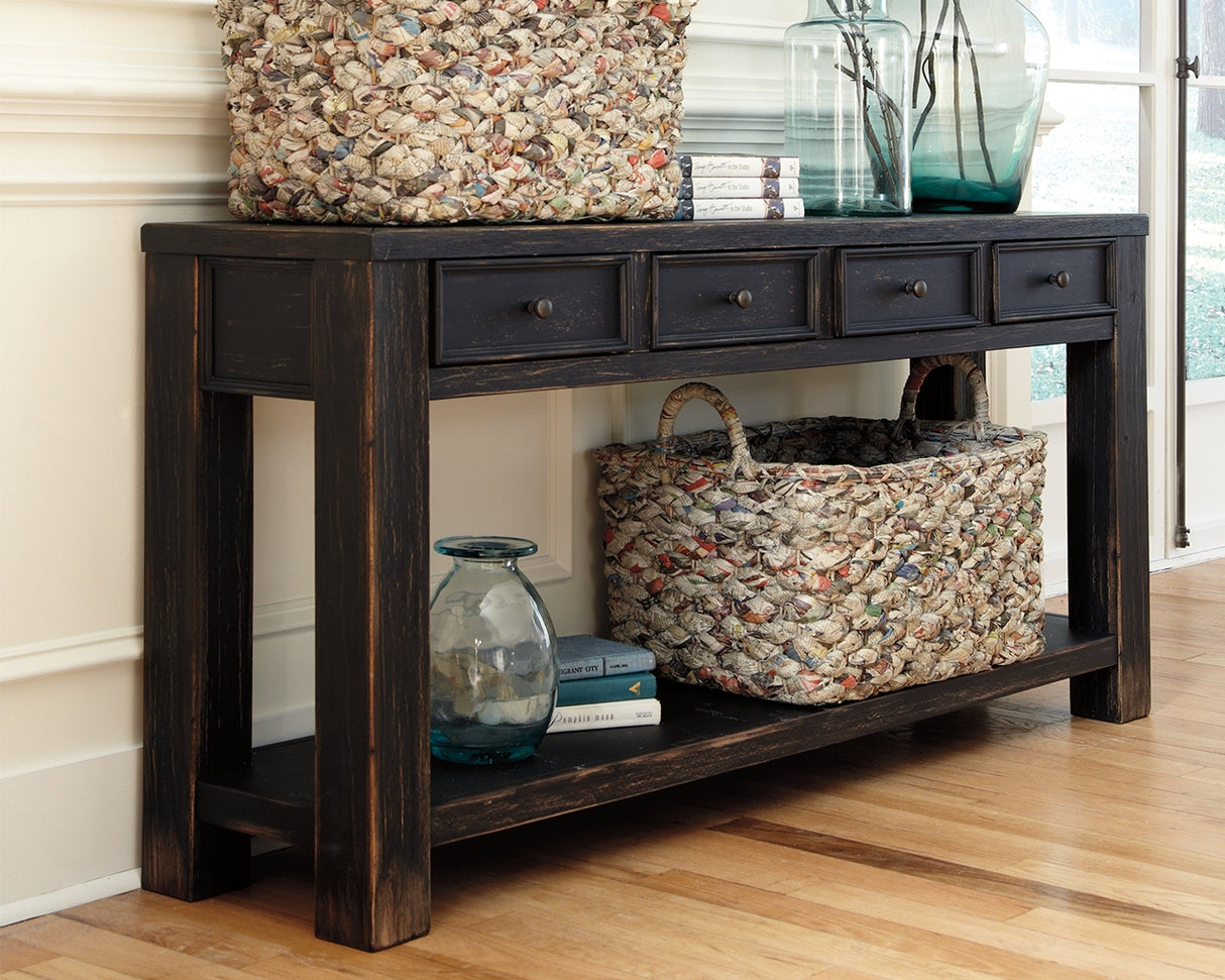 Furniture City Biloxi - Ashley Furniture - Gavelston Sofa/Console Table - Sofa Table / Black - T732-4