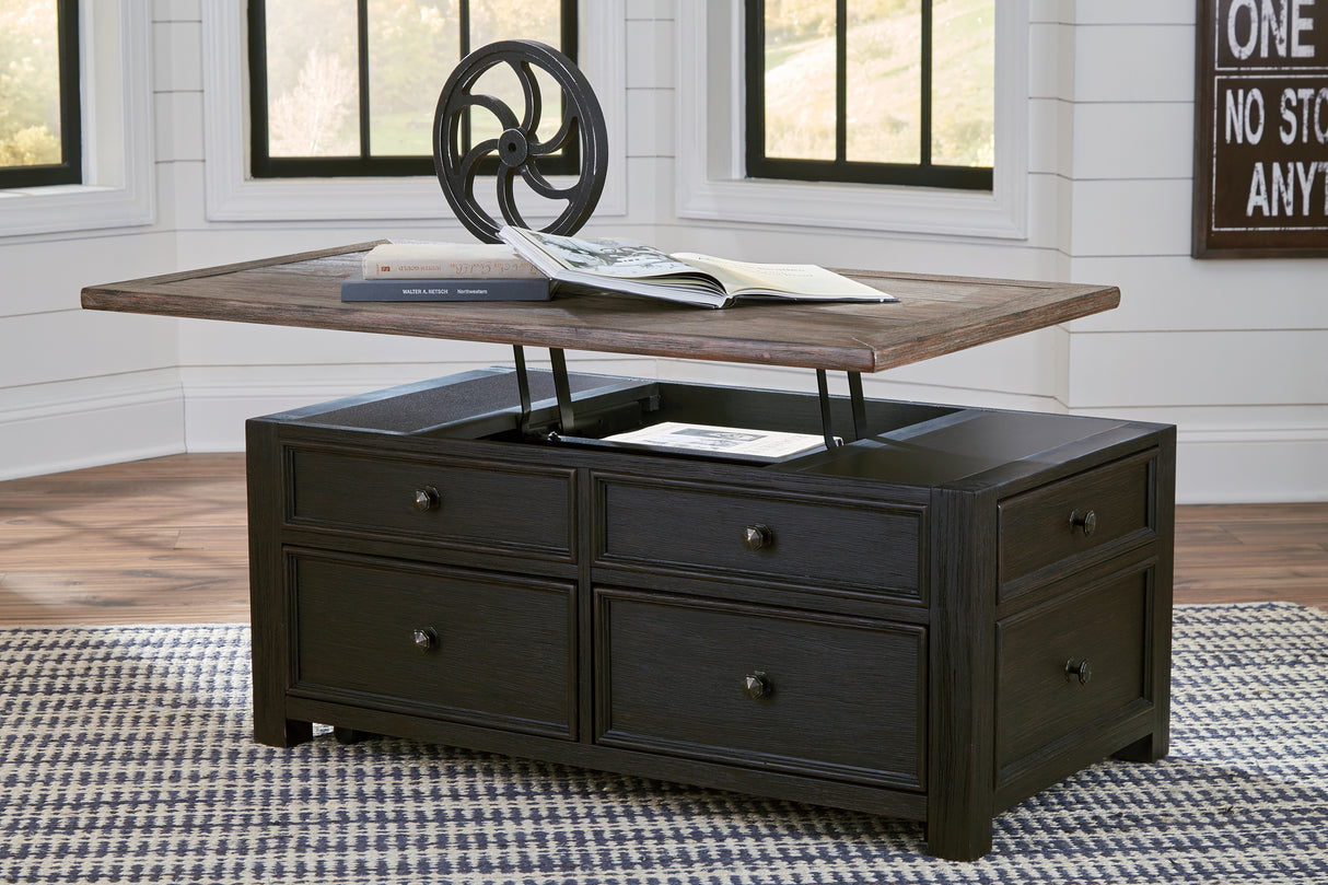 Furniture City Biloxi - Ashley Furniture - Tyler Creek Coffee Table with Lift Top - Lift Top Cocktail Table / Grayish Brown/Black - T736-20