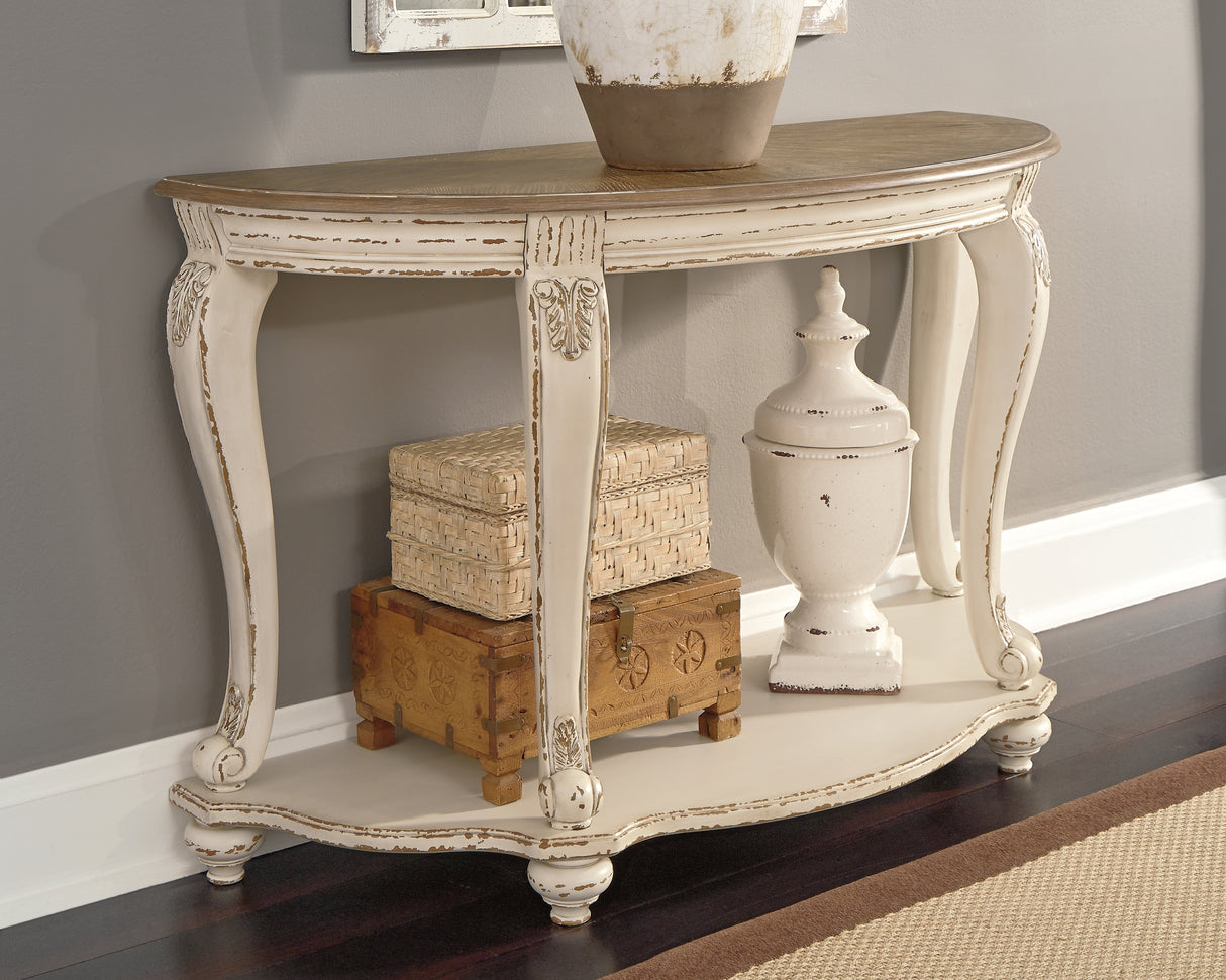 Furniture City Biloxi - Ashley Furniture - Realyn Sofa Table - Sofa Table / White/Brown - T743-4