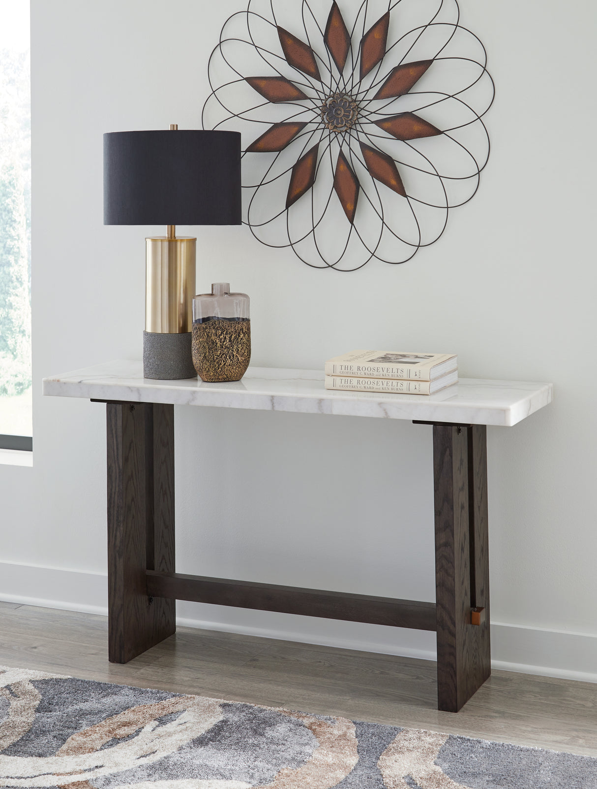 Furniture City Biloxi - Ashley Furniture - Burkhaus Sofa Table - Sofa Table / White/Dark Brown - T779-4