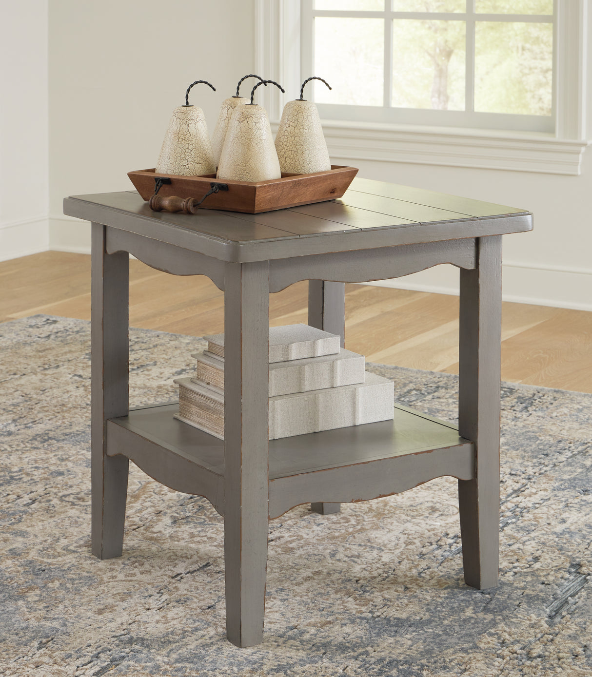 Furniture City Biloxi - Ashley Furniture - Charina End Table - Square End Table / Antique Gray - T784-2