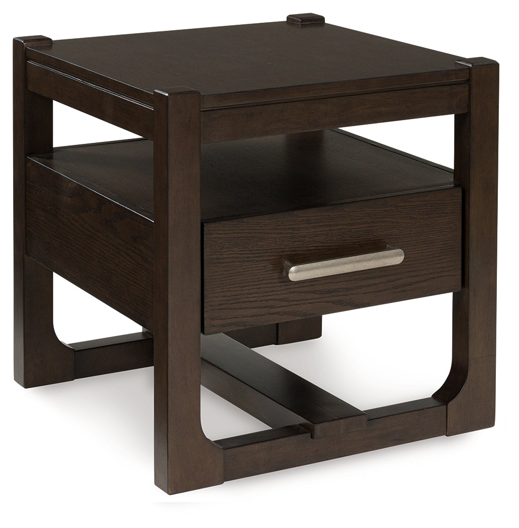 Furniture City Biloxi - Ashley Furniture - Breckington End Table - Rectangular End Table / Dark Brown - T678-3
