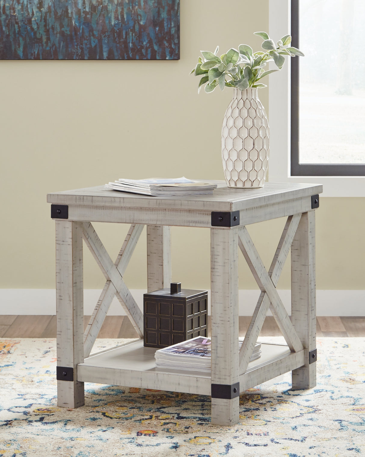 Furniture City Biloxi - Ashley Furniture - Carynhurst End Table - Rectangular End Table / Whitewash - T929-3