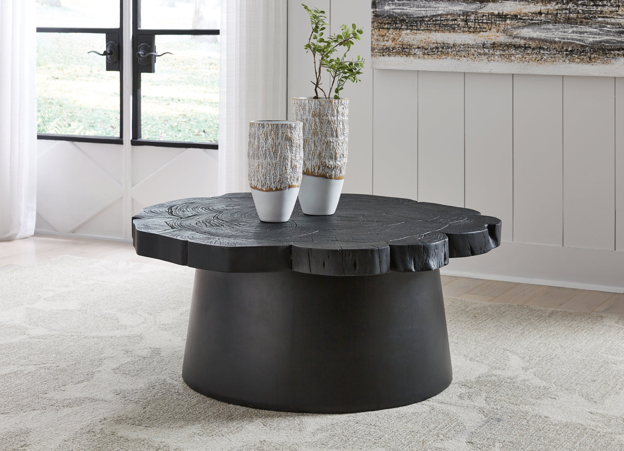 Furniture City Biloxi - Ashley Furniture - Wimbell Coffee Table - Round Cocktail Table / Black - T970-8