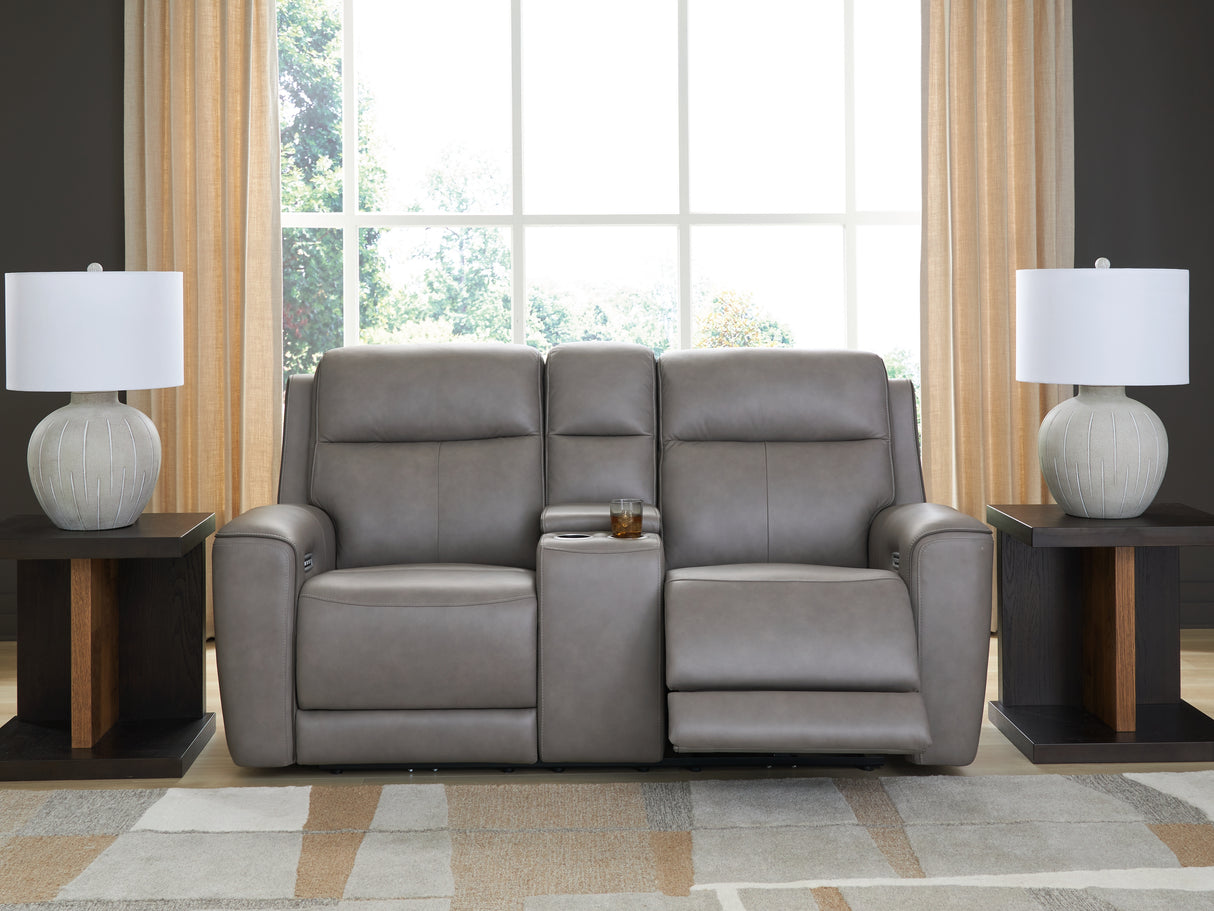 Furniture City Biloxi - Ashley Furniture - 5Z-Comfort Living Room - PWR Recliner/ADJ Headrest / Onyx - PCU1090213