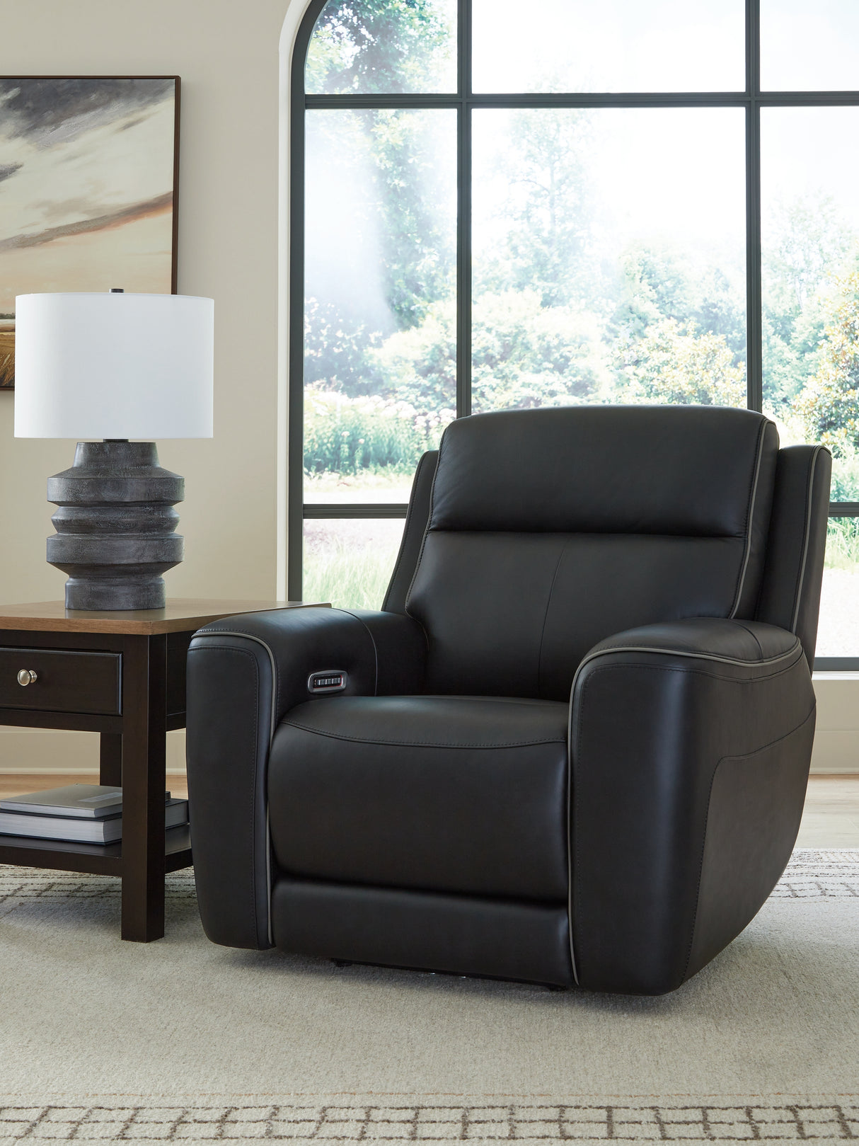 Furniture City Biloxi - Ashley Furniture - 5Z-Comfort Living Room - PWR Recliner/ADJ Headrest / Onyx - PCU1090213
