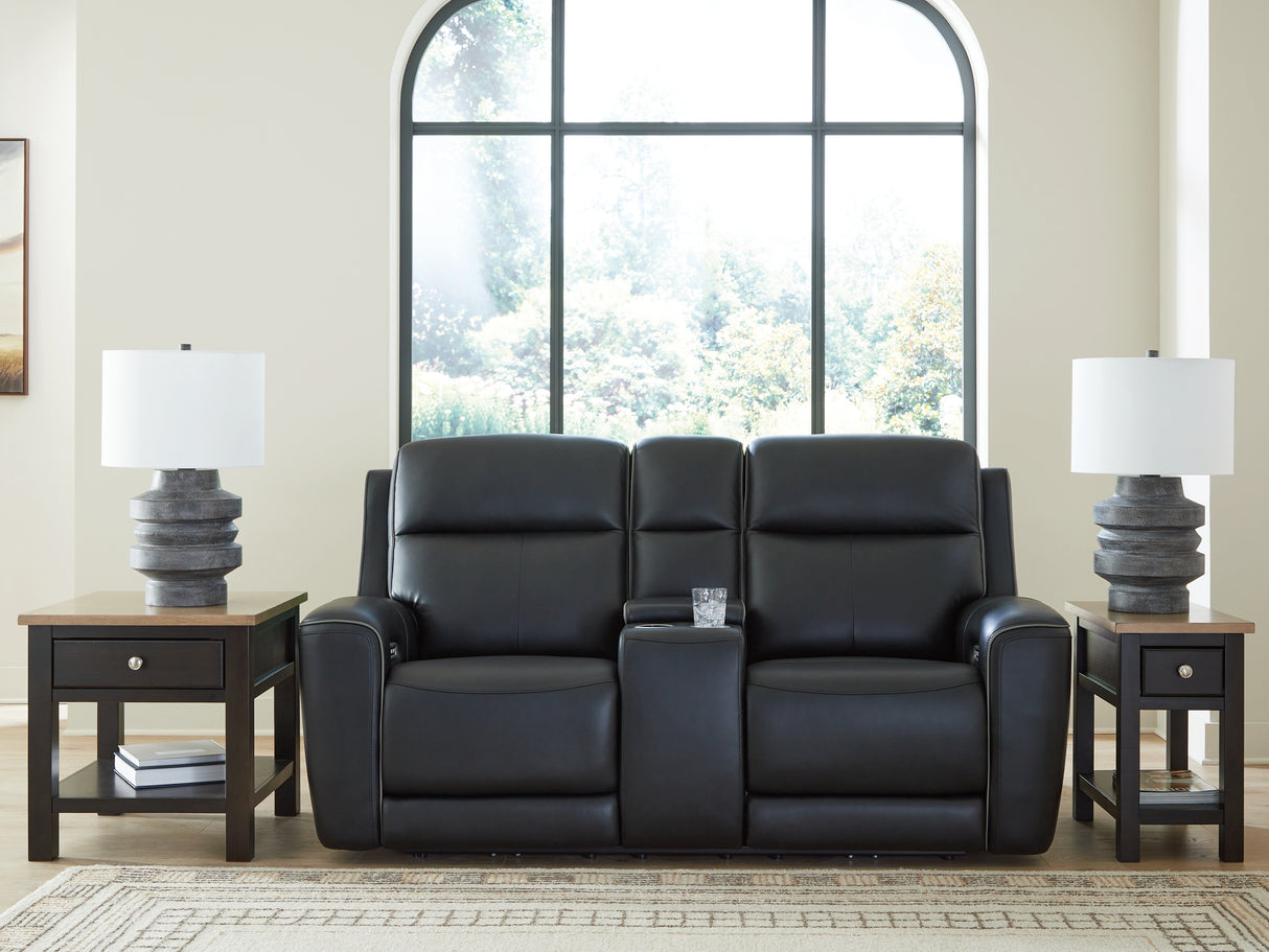 Furniture City Biloxi - Ashley Furniture - 5Z-Comfort Living Room - PWR REC Loveseat/CON/ADJ HDRST / Onyx - PCU1090218