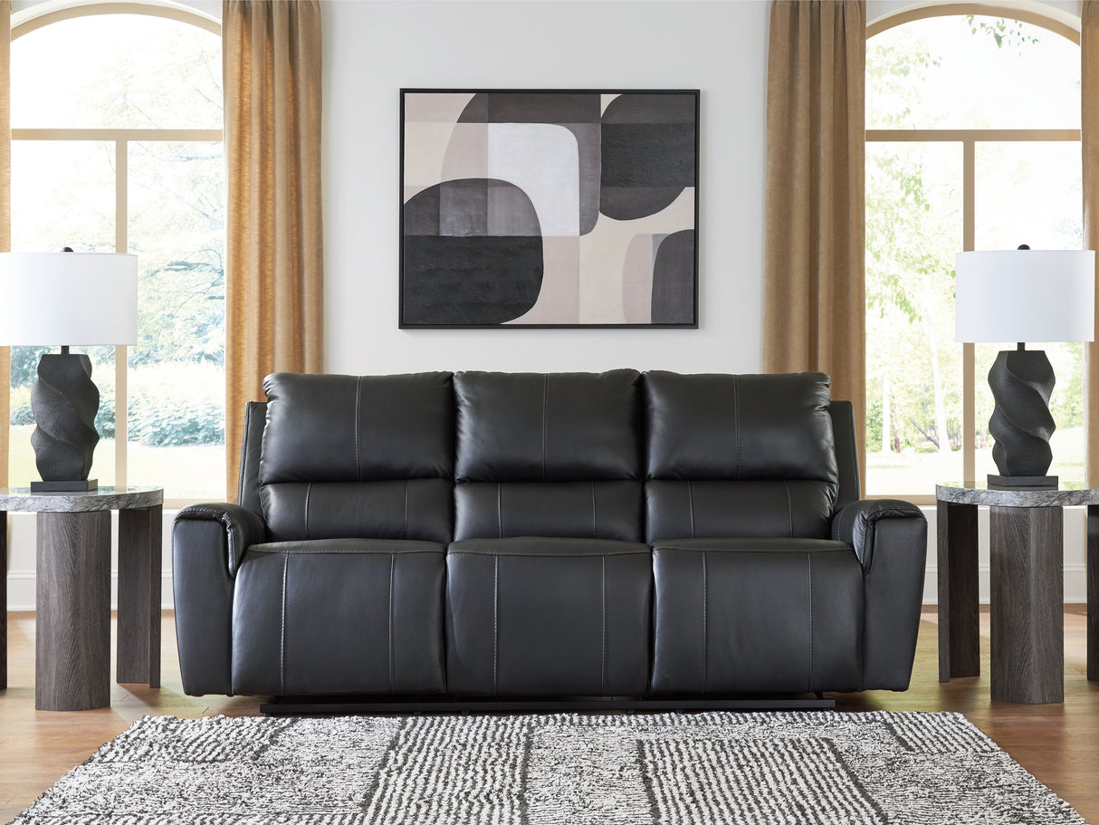 Furniture City Biloxi - Ashley Furniture - Glossmore Living Room - Reclining Sofa / Black - PCU1170088