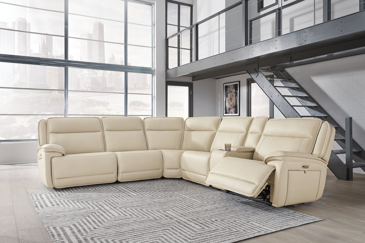 Furniture City Biloxi - Ashley Furniture - Double Deal Sectional - 7-Piece Reclining Sectional with 2 Consoles / Almond - U13001S9