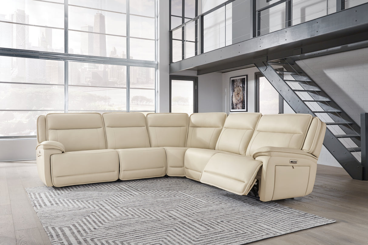 Furniture City Biloxi - Ashley Furniture - Double Deal Sectional - 5-Piece Power Reclining Sectional / Almond - U13001S2