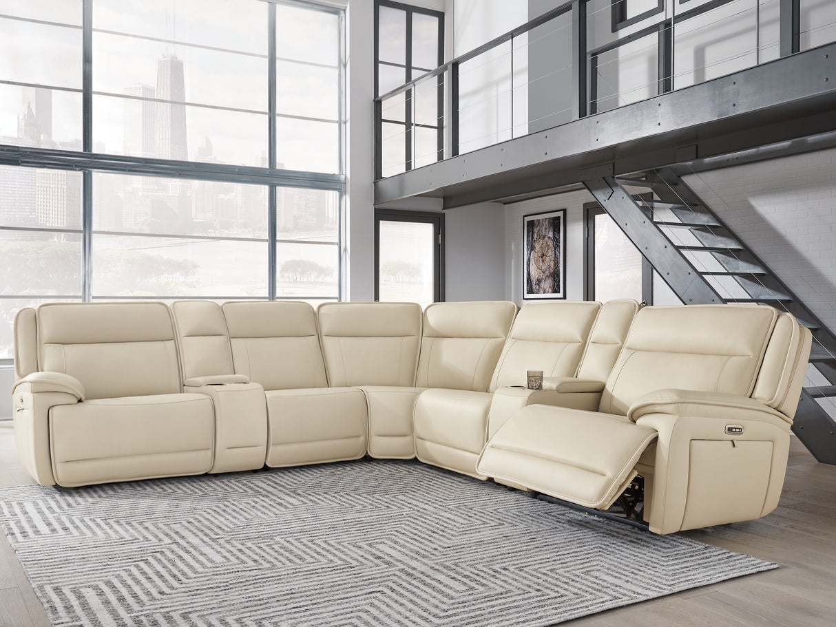 Furniture City Biloxi - Ashley Furniture - Double Deal Sectional - 7-Piece Reclining Sectional with 2 Consoles / Almond - U13001S9