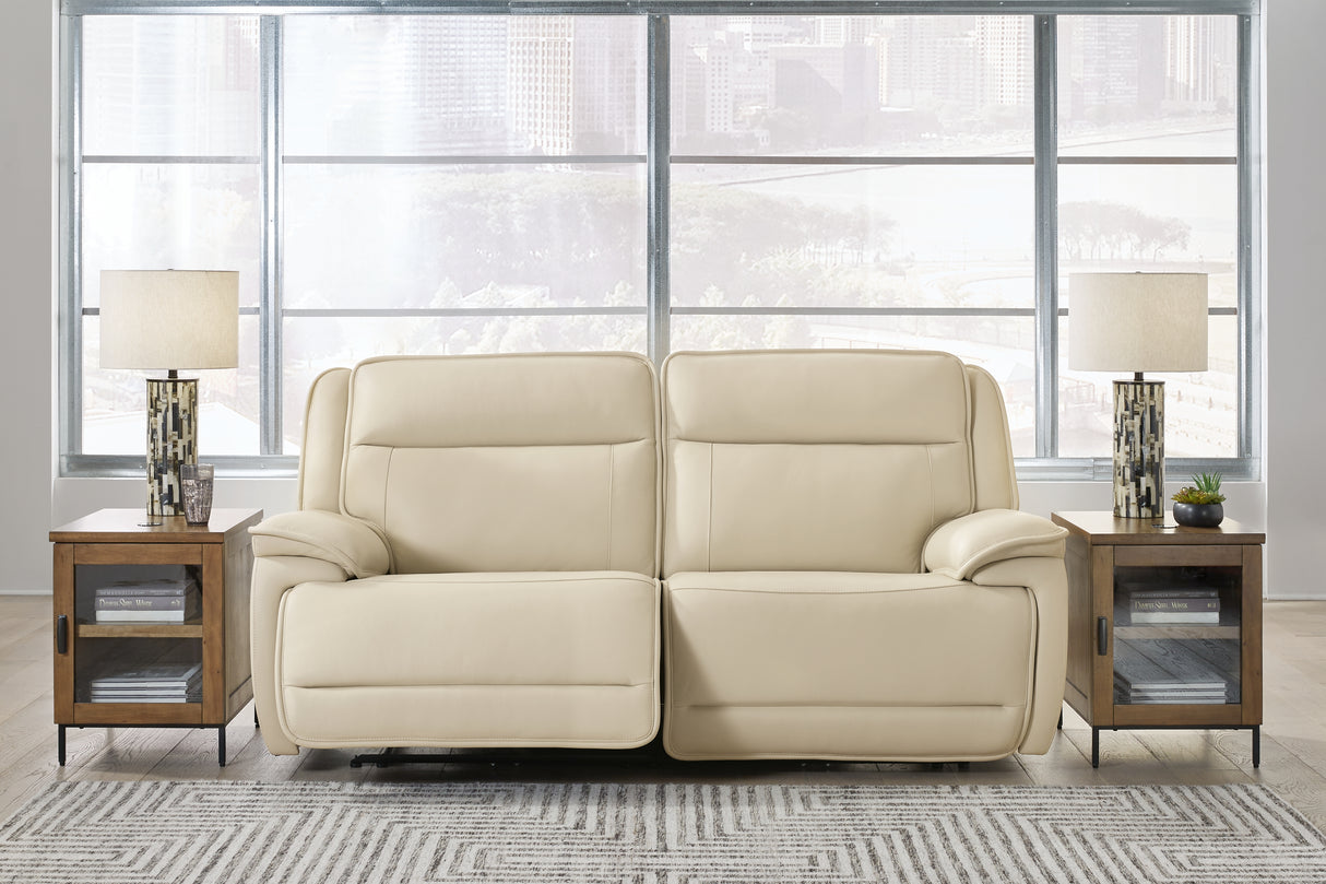 Furniture City Biloxi - Ashley Furniture - Double Deal Sectional - 2-Piece Power Reclining Loveseat Sectional / Almond - U13001S3