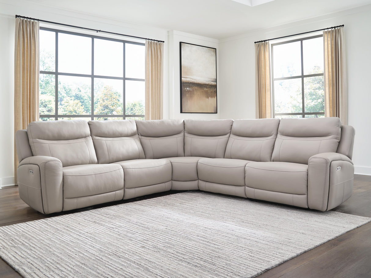 Furniture City Biloxi - Ashley Furniture - Gravier Sectional - 5-Piece Power Reclining Sectional / Gray - U13300S4