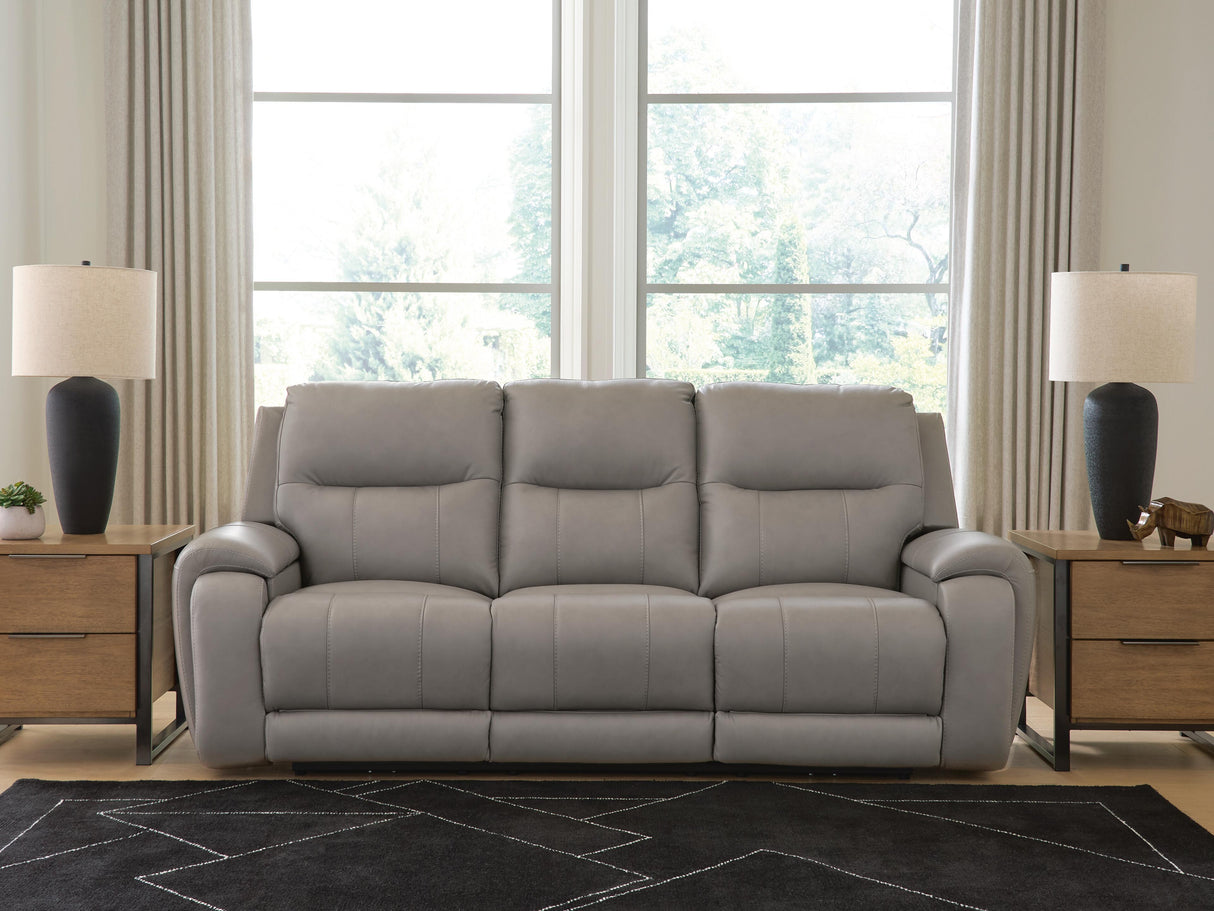 Furniture City Biloxi - Ashley Furniture - Real Moments Living Room - PWR REC Sofa w/Audio Seating - PCU1370015A