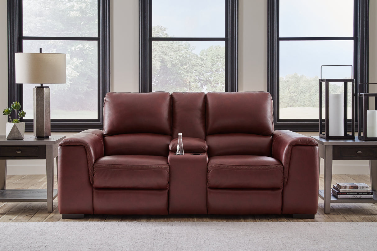 Furniture City Biloxi - Ashley Furniture - Alessandro Living Room - PWR REC Loveseat/CON/ADJ HDRST / Garnet - U2550118