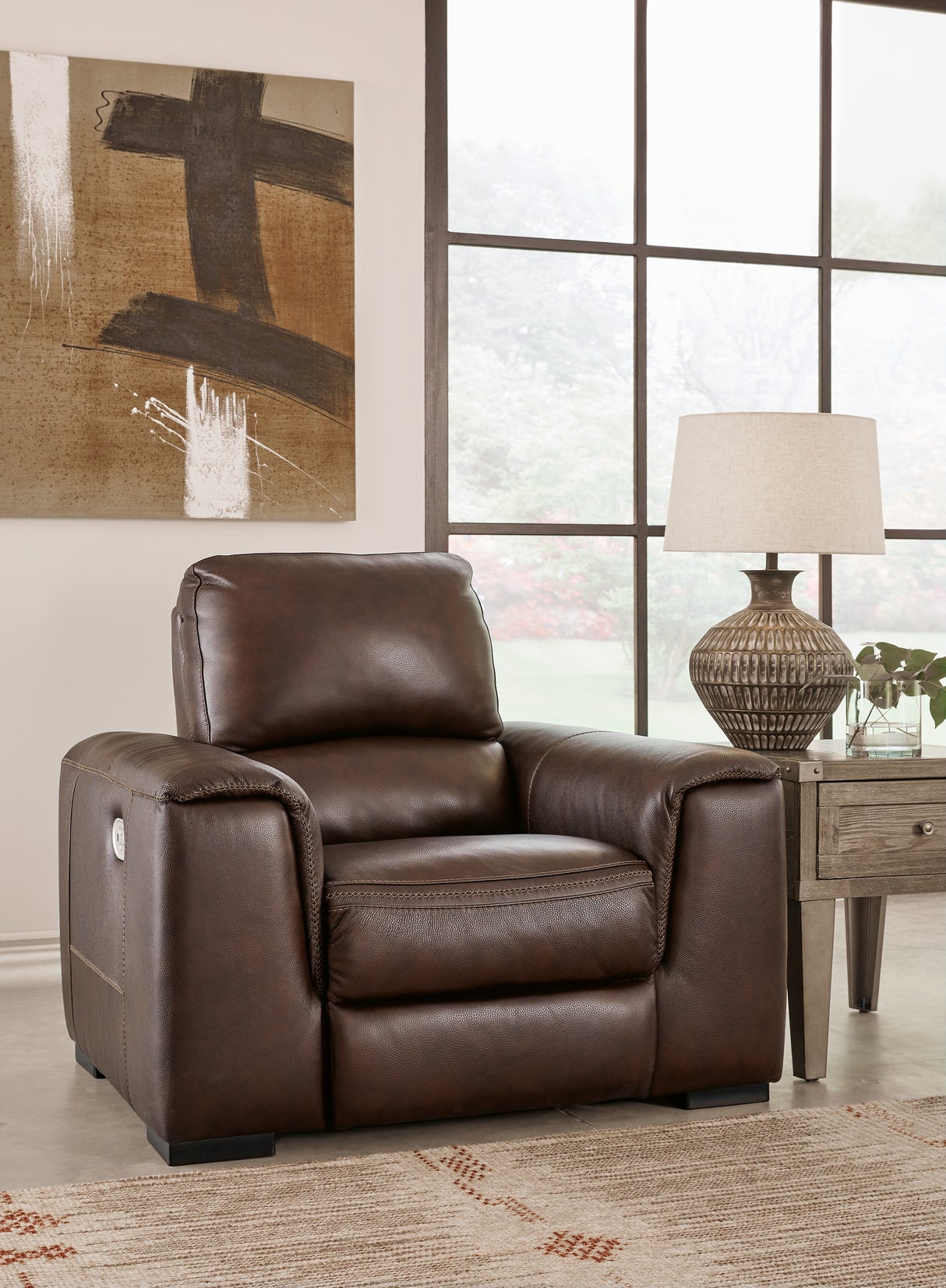Furniture City Biloxi - Ashley Furniture - Alessandro Living Room - PWR Recliner/ADJ Headrest / Walnut - U2550213