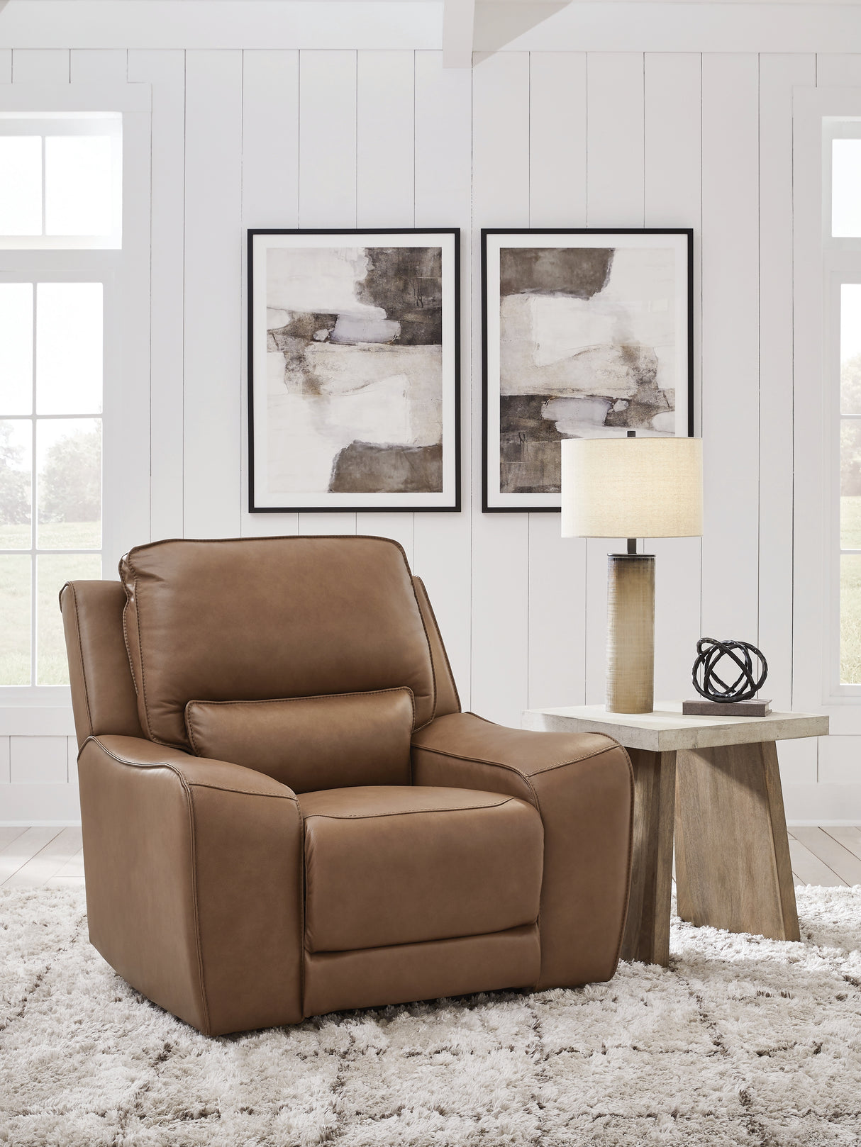 Furniture City Biloxi - Ashley Furniture - DeepWakes Living Room - PWR Recliner/ADJ Headrest / Caramel - PCU6260613