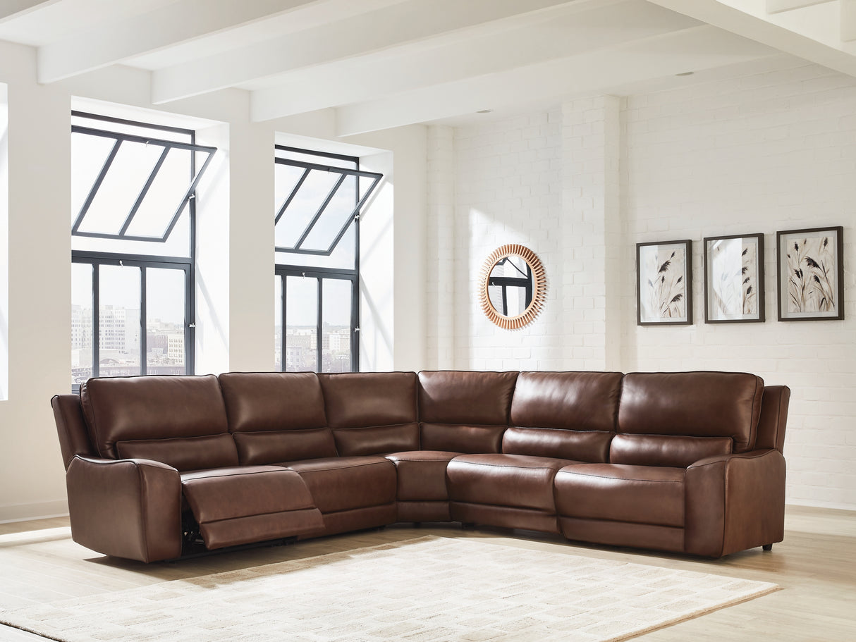Furniture City Biloxi - Ashley Furniture - DeepWakes Sectional - 5-Piece Power Reclining Sectional / Canyon - PCU62607S8