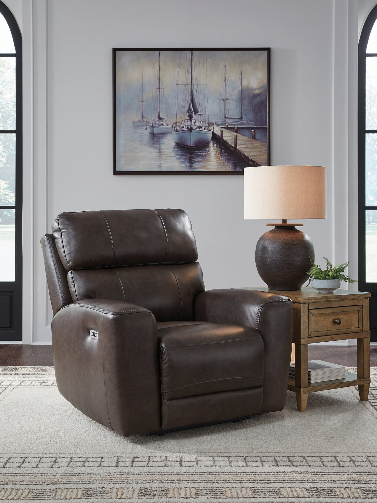 Furniture City Biloxi - Ashley Furniture - Crossplex Living Room - PWR Recliner/ADJ Headrest / Smoke - PCU6450613