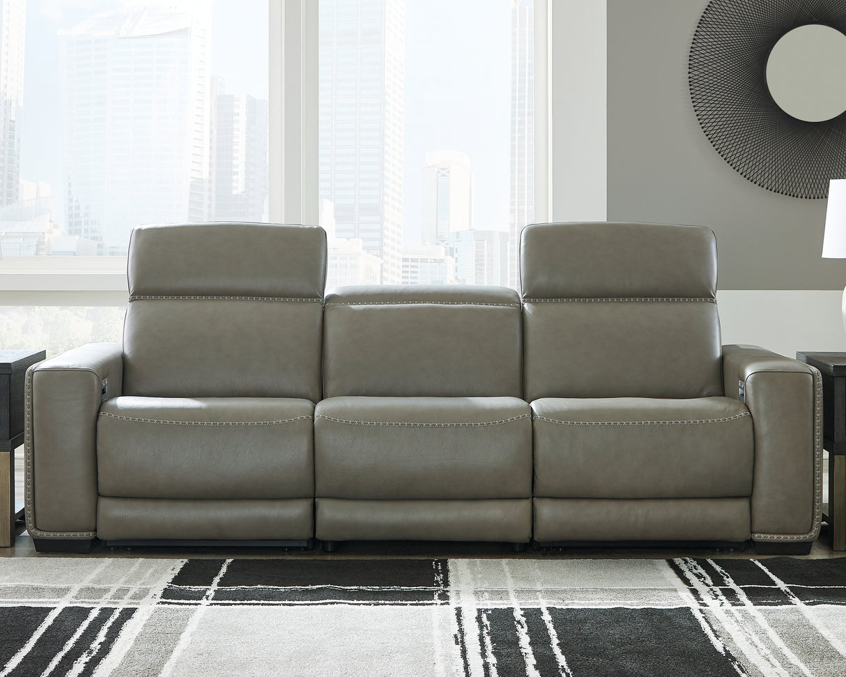 Furniture City Biloxi - Ashley Furniture - Correze Sectional - 3-Piece Power Reclining Sectional Sofa / Gray - U94202S2