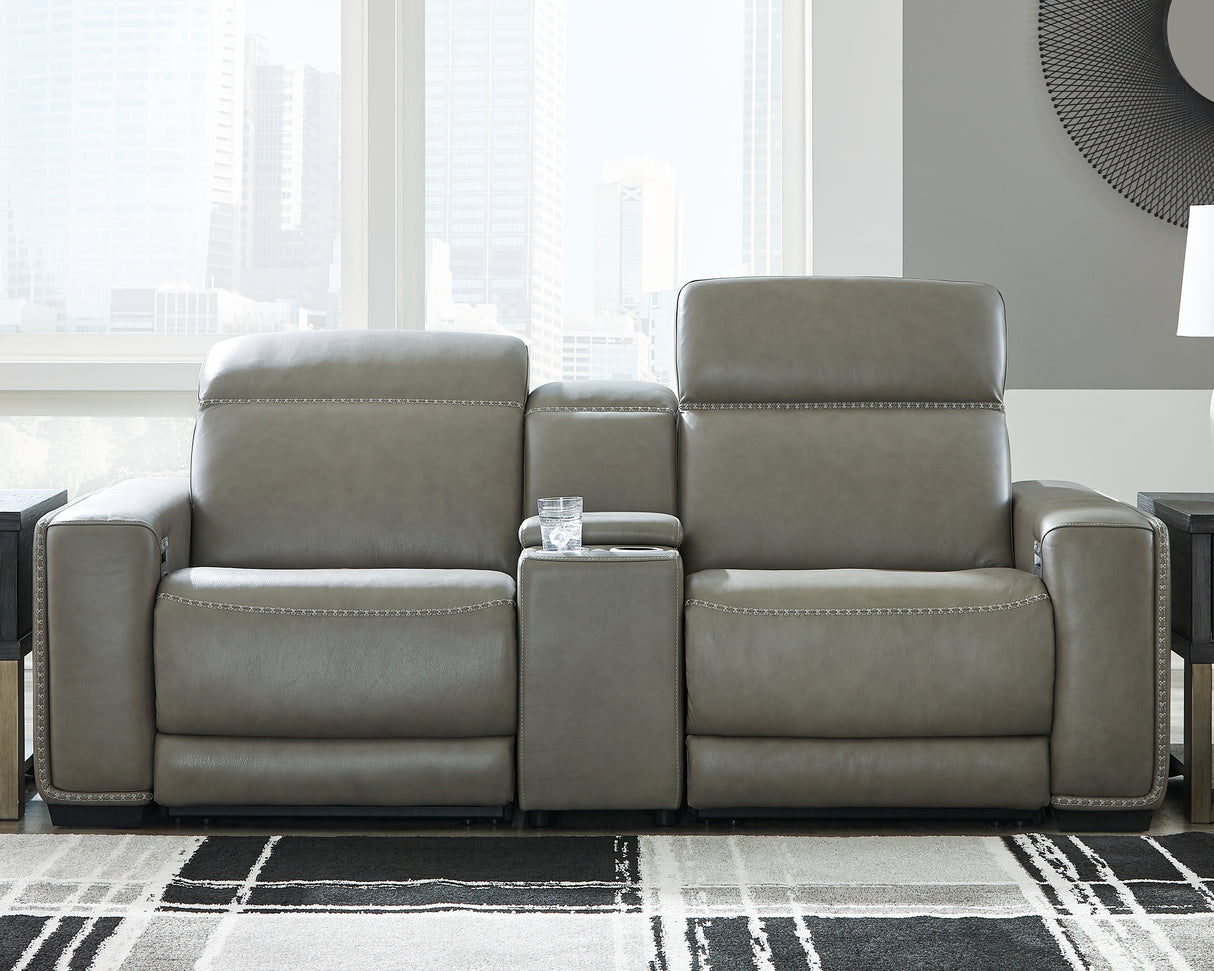 Furniture City Biloxi - Ashley Furniture - Correze Sectional - 3-Piece Power Reclining Sectional Loveseat / Gray - U94202S3