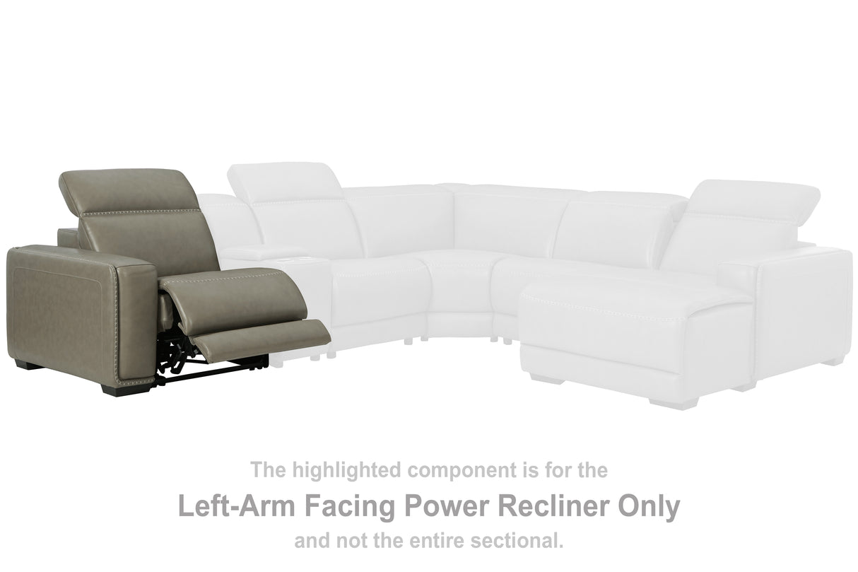 Furniture City Biloxi - Ashley Furniture - Correze Sectional - LAF Zero Wall Power Recliner / Gray - U9420258
