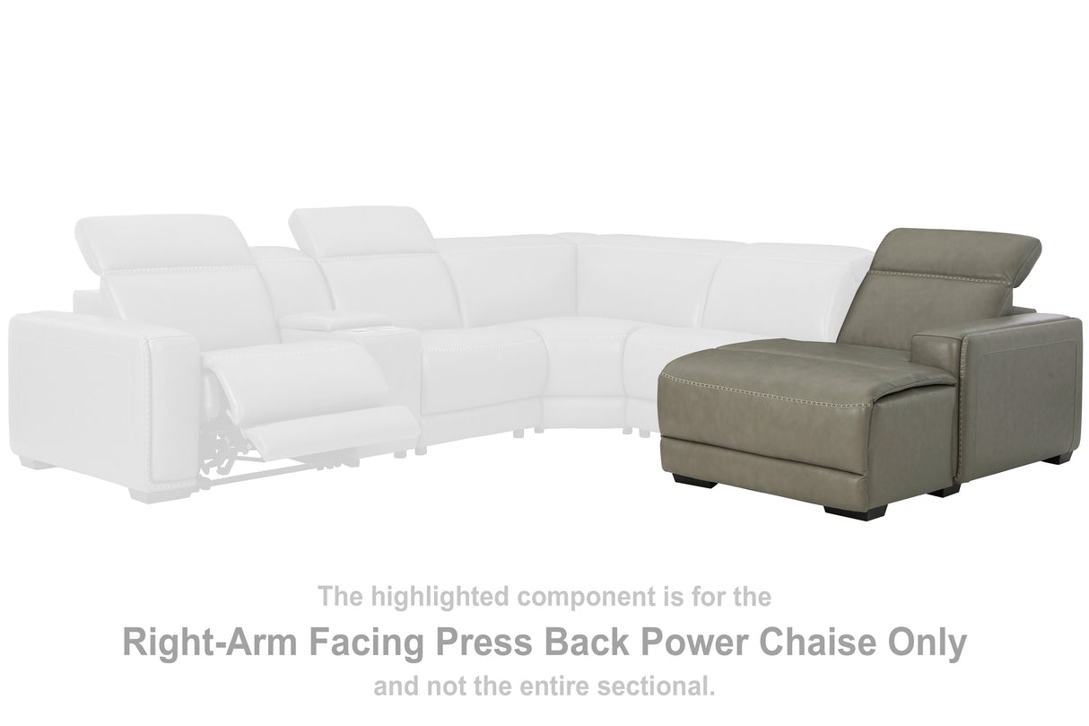 Furniture City Biloxi - Ashley Furniture - Correze Sectional - RAF PWR Reclining Back Chaise / Gray - U9420297