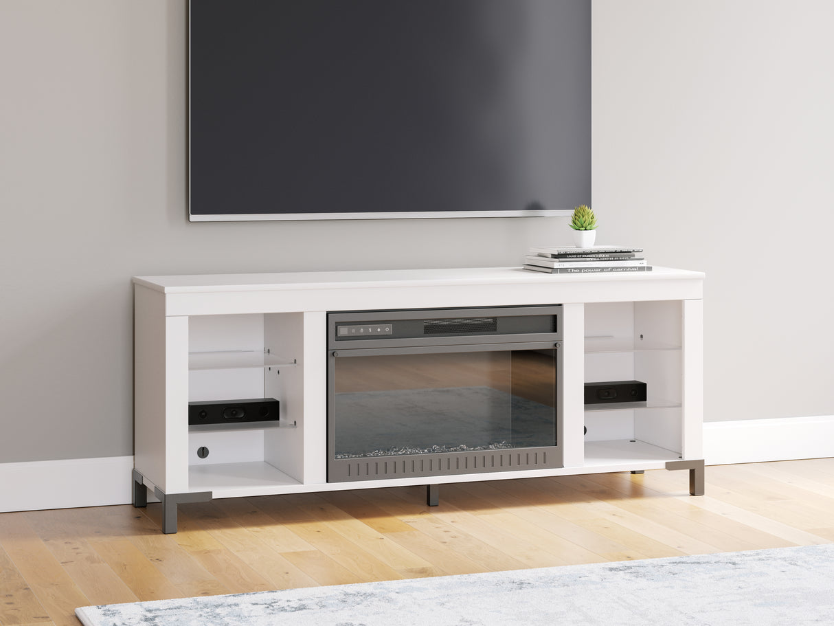 Furniture City Biloxi - Ashley Furniture - Brollevi TV Stand - 60" with Electric Fireplace / White - W2722-168