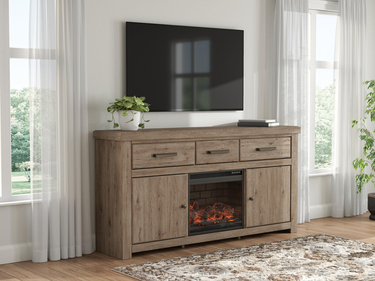 Furniture City Biloxi - Ashley Furniture - Garistyn 73" TV Stand with Electric Fireplace - 73" TV Stand with Electric Fireplace - W2844W3