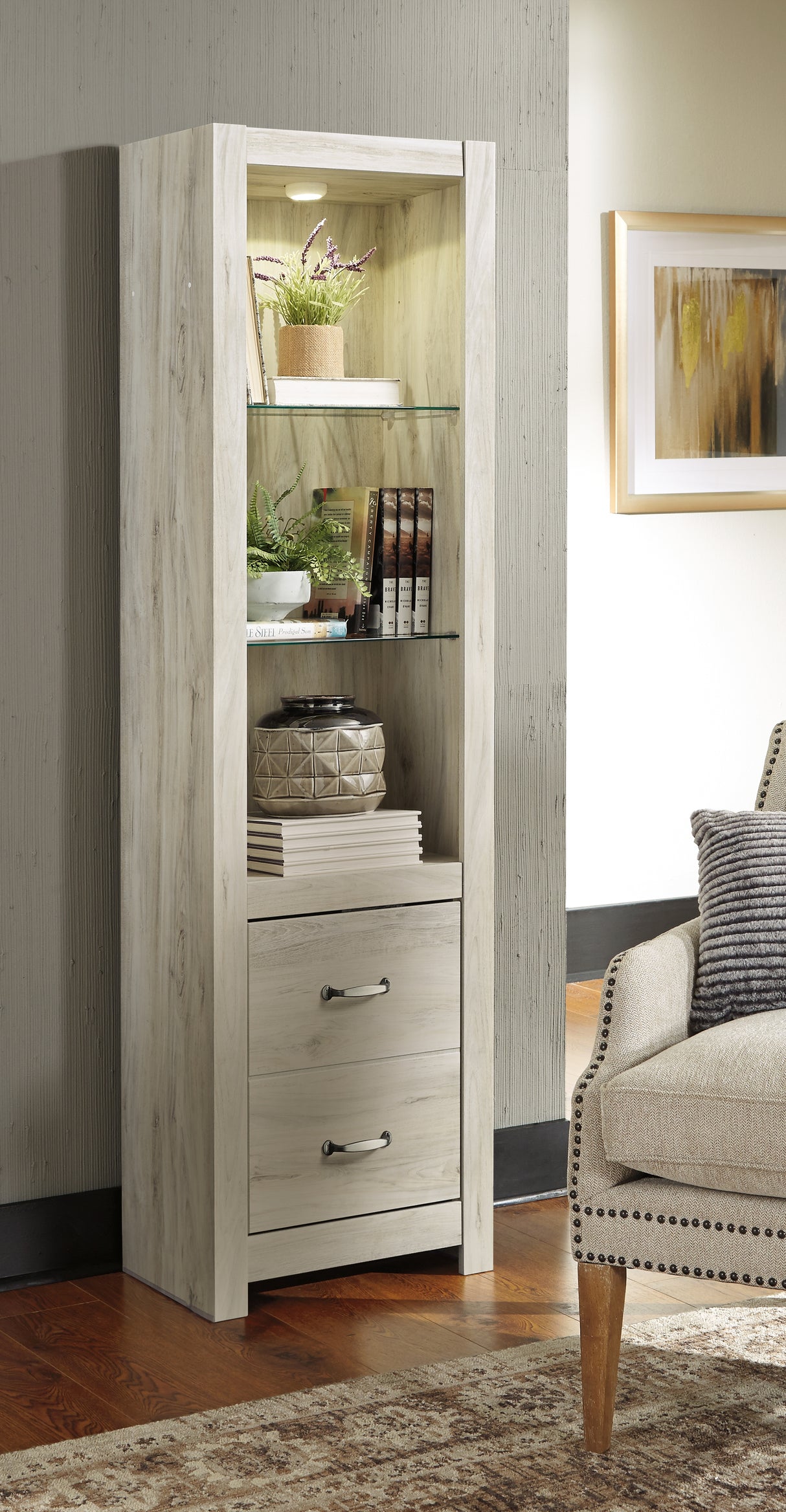 Furniture City Biloxi - Ashley Furniture - Bellaby Entertainment Center - Pier / Whitewash - W331-24