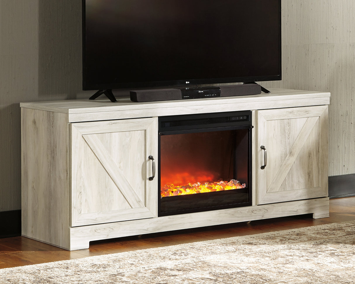 Furniture City Biloxi - Ashley Furniture - Bellaby 63" TV Stand with Fireplace - 63" TV Stand with Fireplace / Whitewash - W331W4