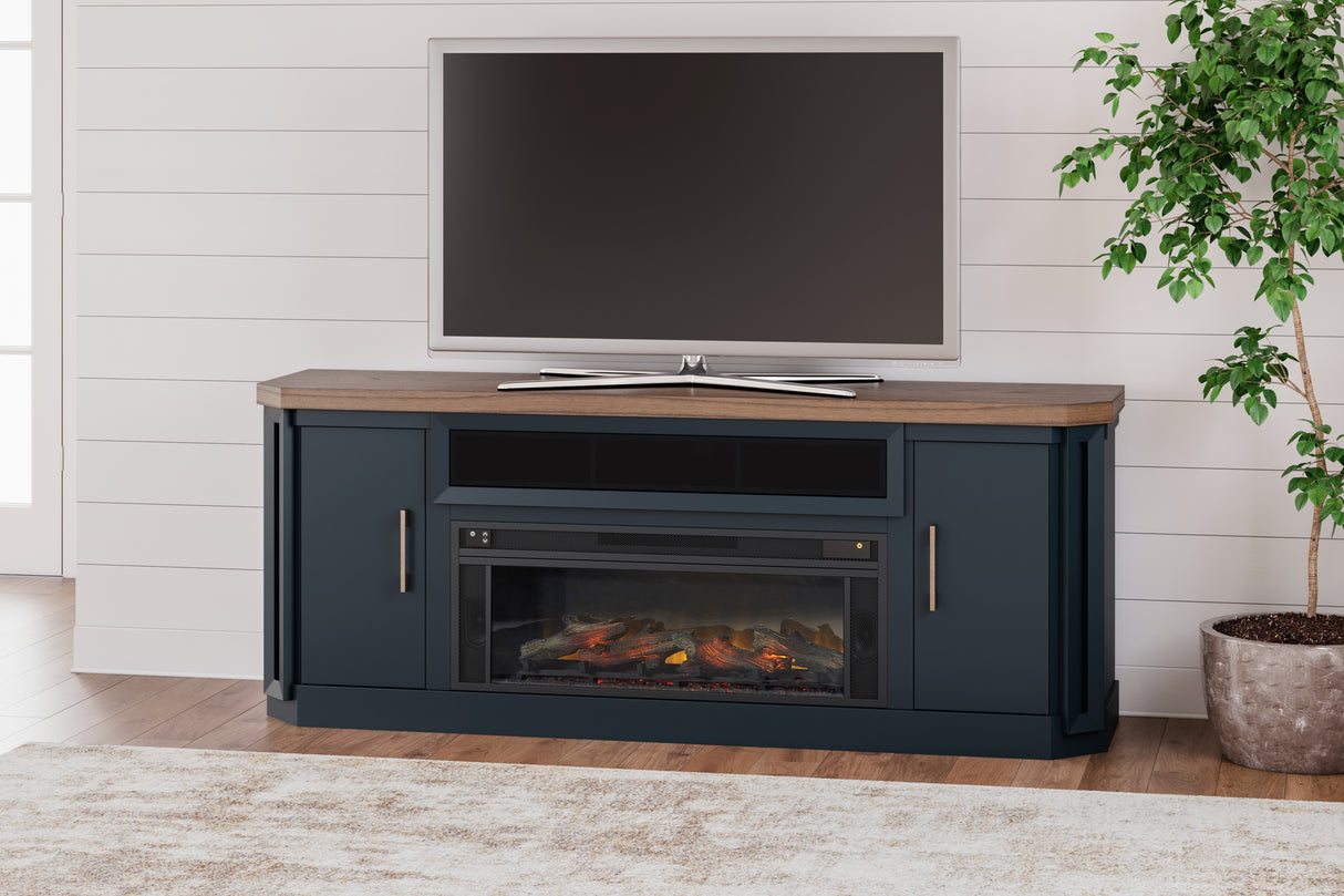 Furniture City Biloxi - Ashley Furniture - Landocken 83" TV Stand - 83" / Brown/Blue - W402-68