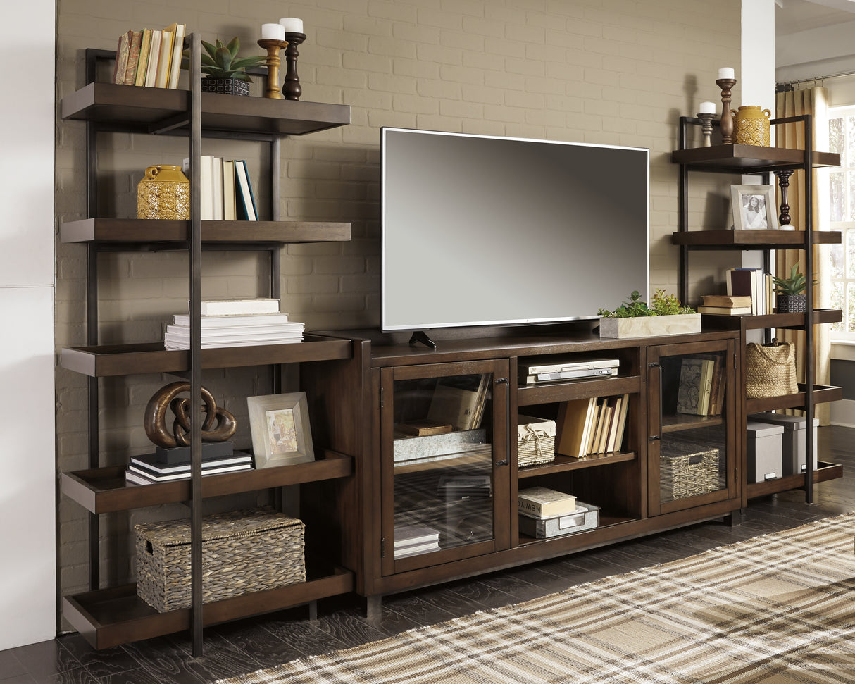 Furniture City Biloxi - Ashley Furniture - Starmore Entertainment Center - 3-Piece Entertainment Center / Brown/Gunmetal - W633W1