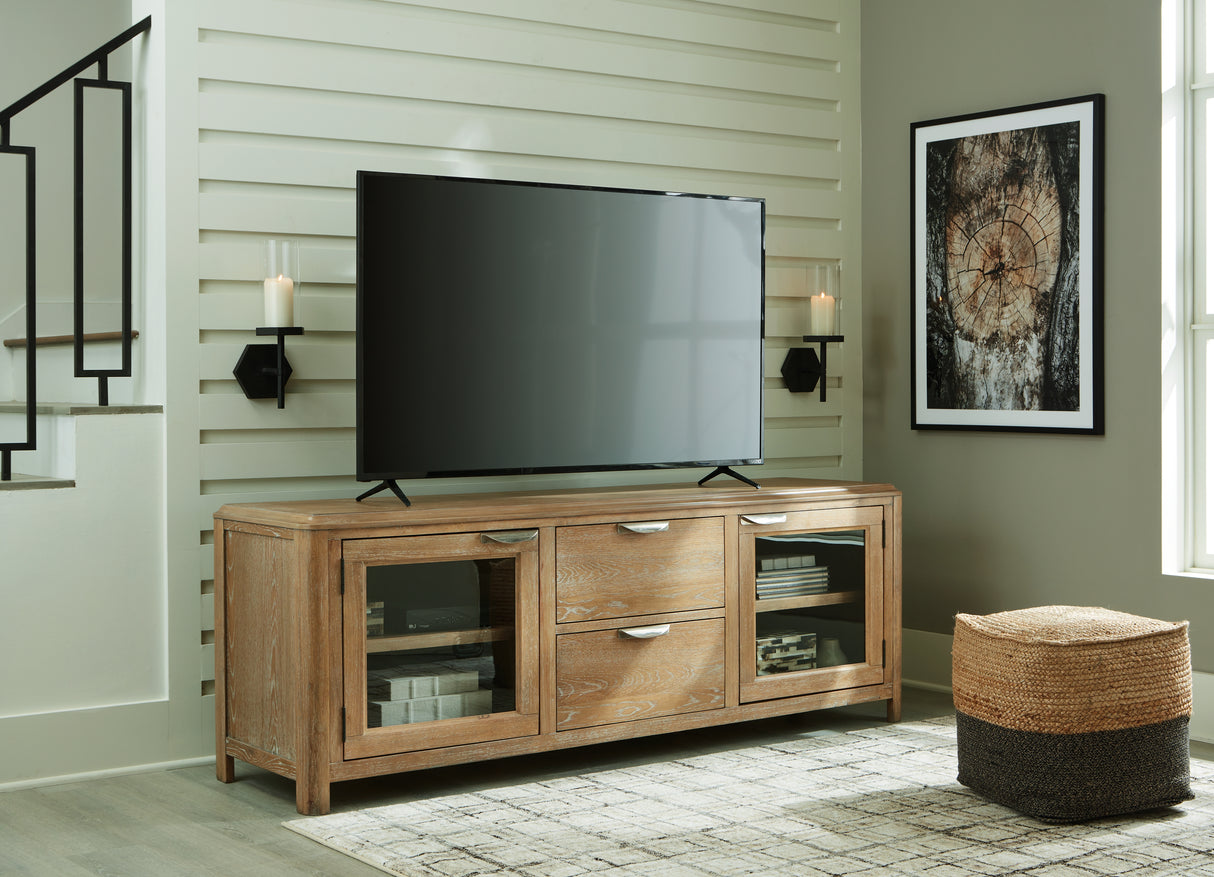 Furniture City Biloxi - Ashley Furniture - Rencott 80" TV Stand - 80" / Light Brown - W781-68