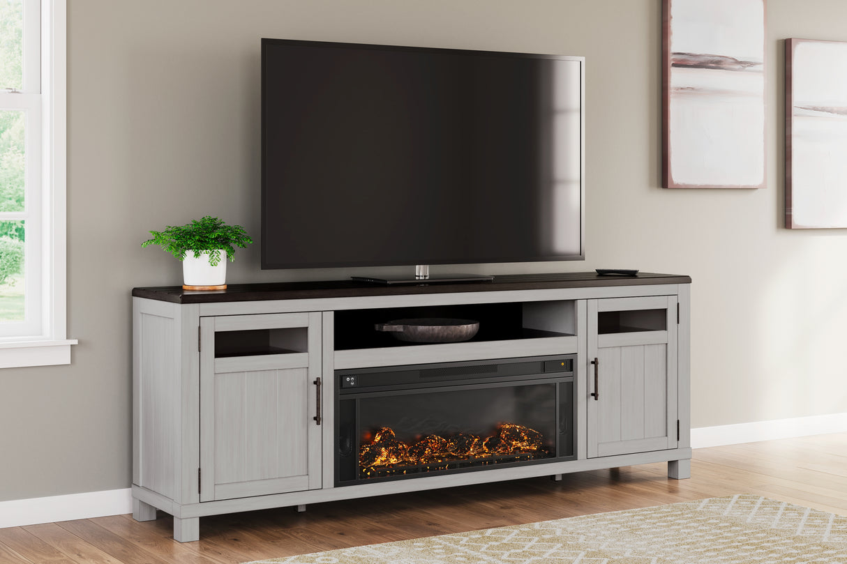 Furniture City Biloxi - Ashley Furniture - Darborn 88" TV Stand with Electric Fireplace - 88" TV Stand with Electric Fireplace / Gray/Brown - W796W1