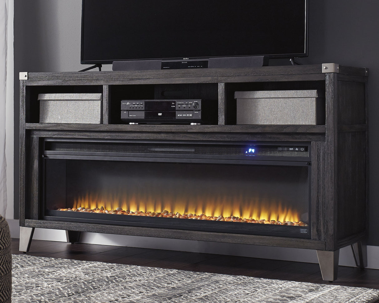 Furniture City Biloxi - Ashley Furniture - Todoe 65" TV Stand with Electric Fireplace - 65" TV Stand with Electric Fireplace / Gray - W901W1