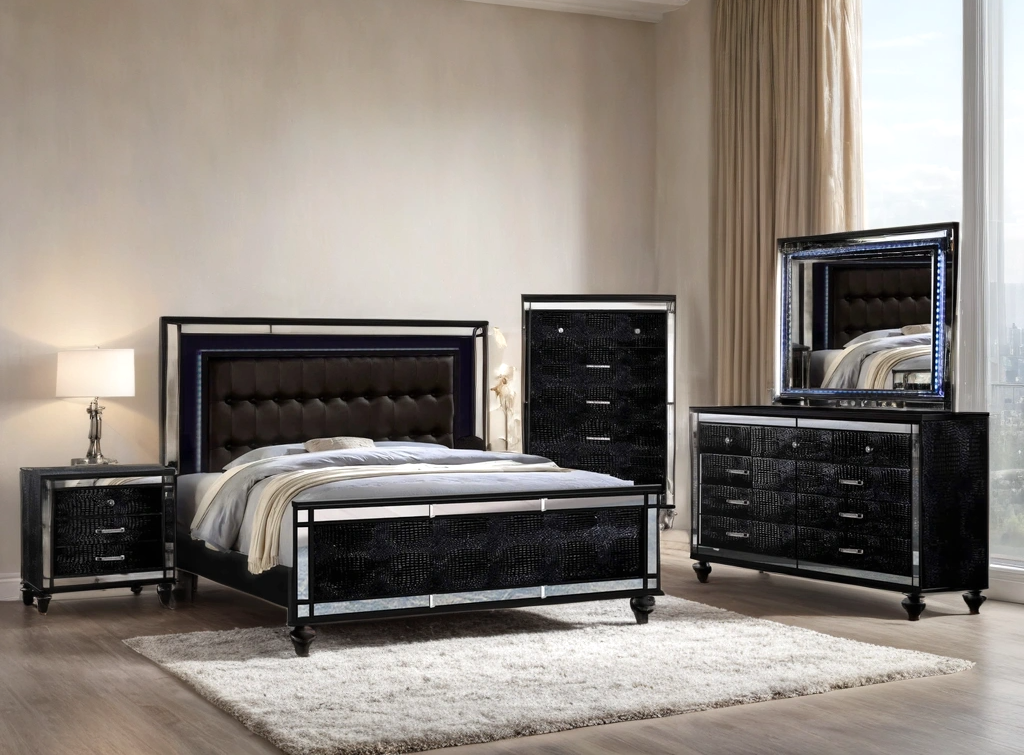 Blanca2 Black Bedroom Set Queen, King 3