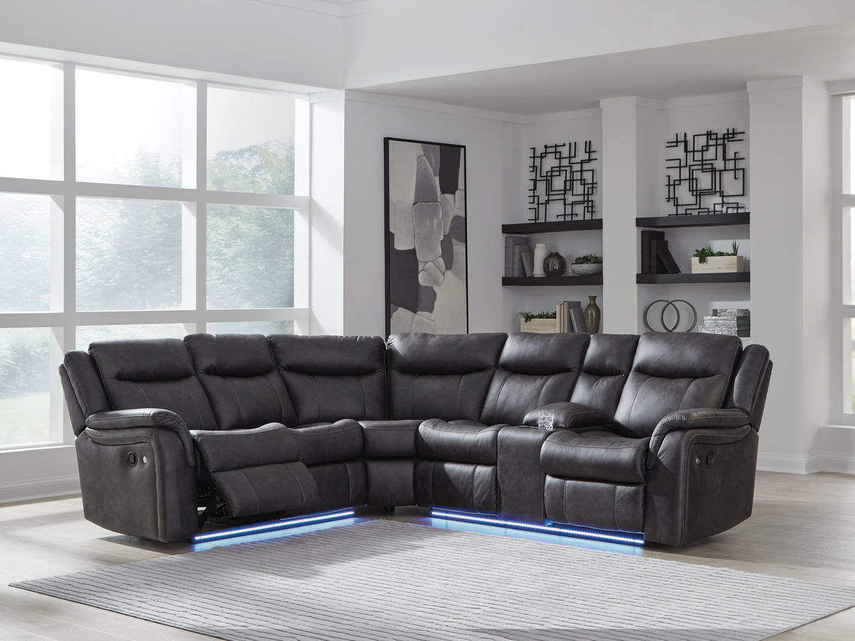 Furniture City Biloxi - Ashley Furniture - Sultan Meadow Sectional - 2-Piece Reclining Sectional / Carbon - PC13001S1