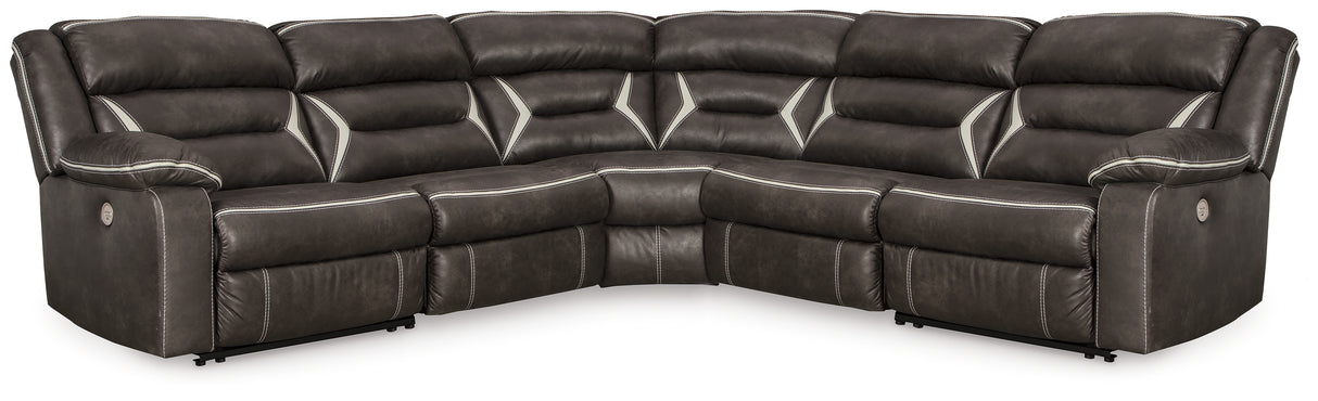 Furniture City Biloxi - Ashley Furniture - Kincord Sectional - 5-Piece Power Reclining Sectional / Midnight - 13104S6