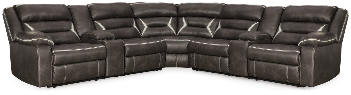 Furniture City Biloxi - Ashley Furniture - Kincord Sectional - 3-Piece Power Reclining Sectional / Midnight - 13104S5