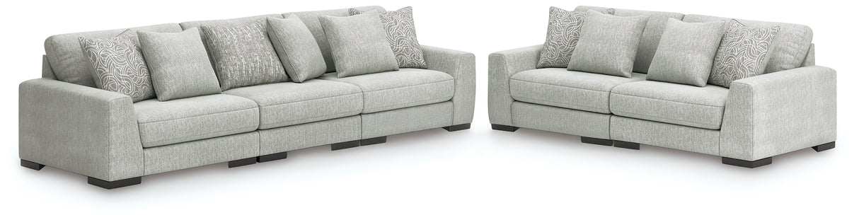 Furniture City Biloxi - Ashley Furniture - Regent Park 3-Piece Sectional Sofa and 2-Piece Sectional Loveseat - 3-Piece Sectional Sofa and 2-Piece Sectional Loveseat / Pewter - 14404U4