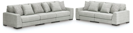 Furniture City Biloxi - Ashley Furniture - Regent Park 3-Piece Sectional Sofa and 2-Piece Sectional Loveseat - 3-Piece Sectional Sofa and 2-Piece Sectional Loveseat / Pewter - 14404U4