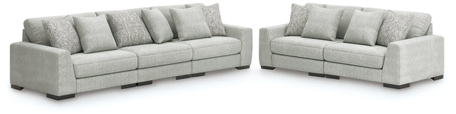 Furniture City Biloxi - Ashley Furniture - Regent Park 3-Piece Sectional Sofa and 2-Piece Sectional Loveseat - 3-Piece Sectional Sofa and 2-Piece Sectional Loveseat / Pewter - 14404U4