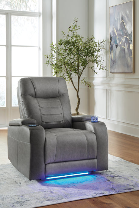 Furniture City Biloxi - Ashley Furniture - Schooner Rocks Living Room - PWR Recliner/ADJ Headrest / Umber - 1610413