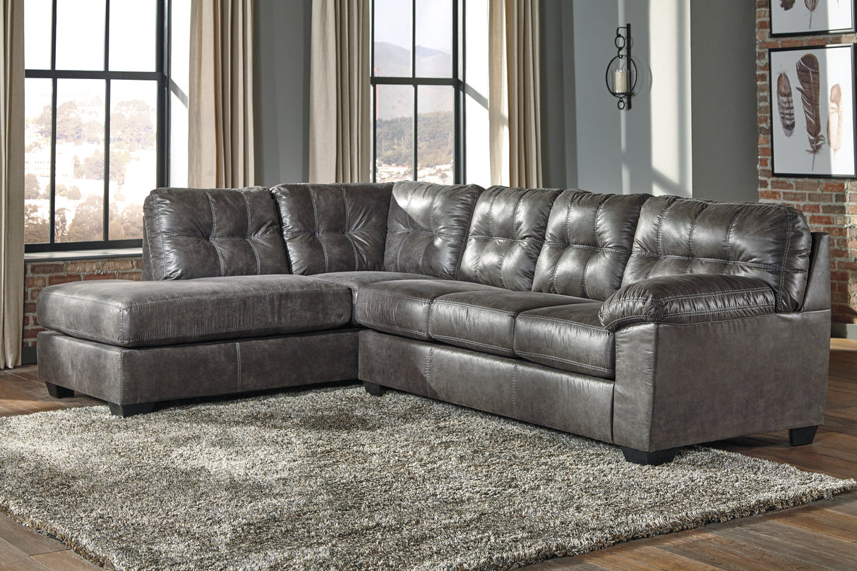 Furniture City Biloxi - Ashley Furniture - Fallston Sectional - RAF 2-Piece Sectional with Chaise / Slate - 17221S1
