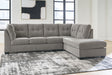 Furniture City Biloxi - Ashley Furniture - Lanelly Sectional - LAF 2-Piece Sectional with Chaise / Alloy - 17504S1