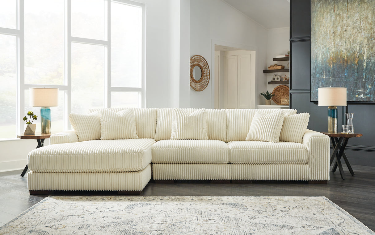 Furniture City Biloxi - Ashley Furniture - Lindyn Sectional - RAF 3-Piece Sectional with Chaise / Ivory - 21104S13