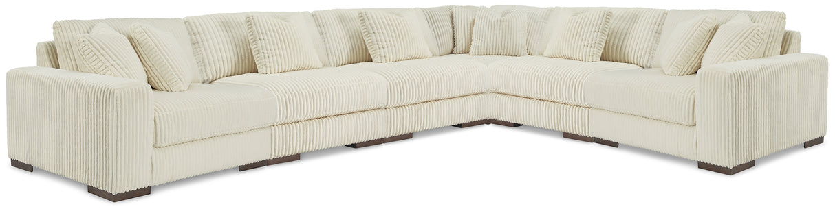 Furniture City Biloxi - Ashley Furniture - Lindyn Sectional - RAF 6-Piece Sectional / Ivory - 21104S20