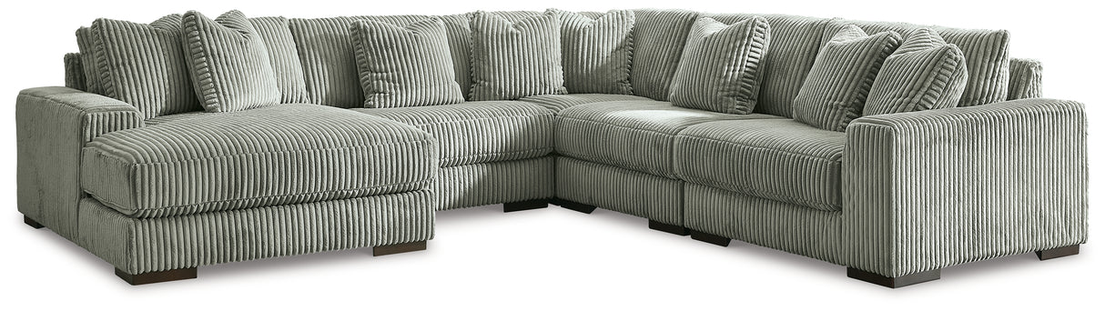 Furniture City Biloxi - Ashley Furniture - Lindyn Sectional - RAF 5-Piece Sectional with Chaise / Fog - 21105S6